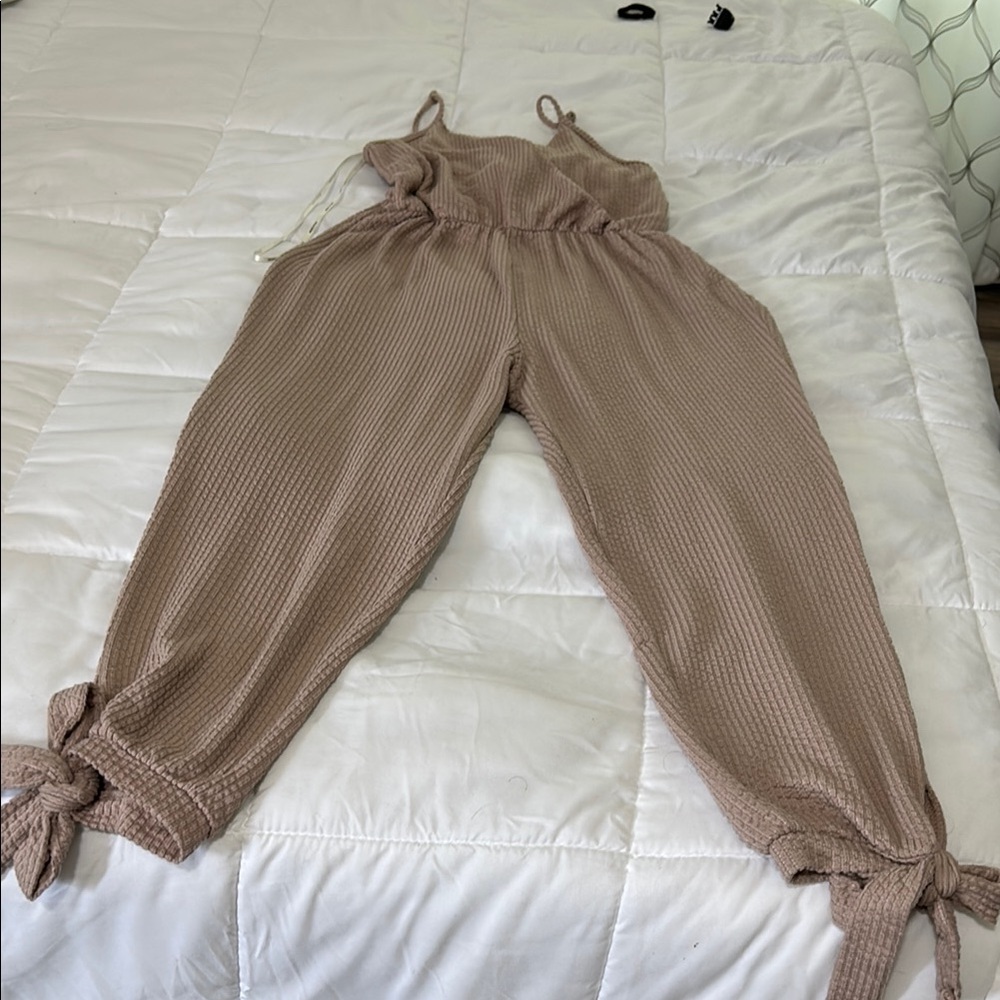 Rolla Coster Tan Jumpsuit with Bow Tie Details